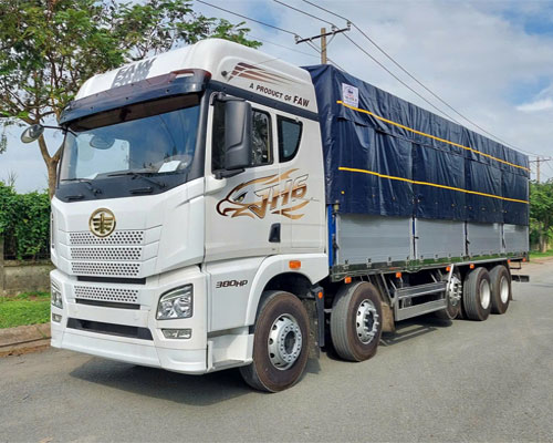 Xe Tải FAW 5 Chân 21 Tấn JH6 380HP Thùng Mui Bạt Bửng Nhôm