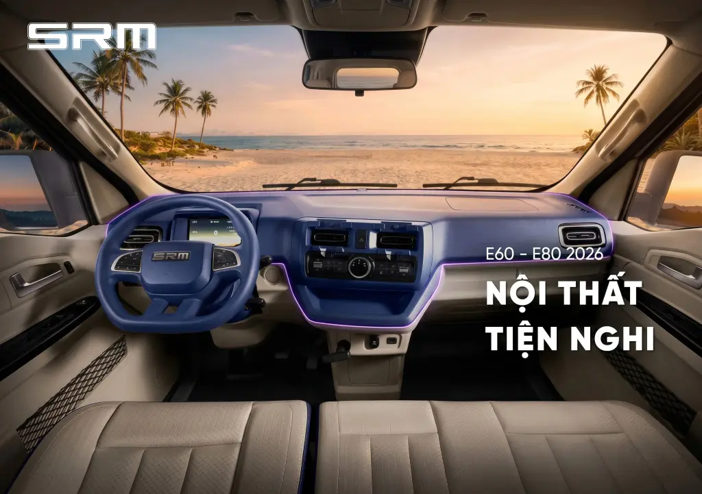 XE TẢI VAN ĐIỆN SRM E60 - Động cơ mạnh mẽ, hoạt động bền bỉ và tiết kiệm nhiên liệu